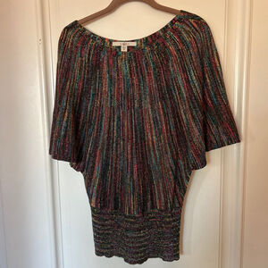Women's Fever Multicolor Striped Crew Neck Sweater M